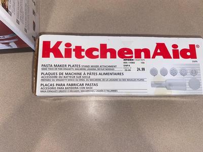 KITCHENAID MIXER MEAT GRINDER ATTACHMENT and PASTA MAKER PLATES