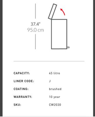 SIMPLEHUMAN 45L TRASH CAN, LYSOL, FEBREZE AND TRASH CAN LINERS