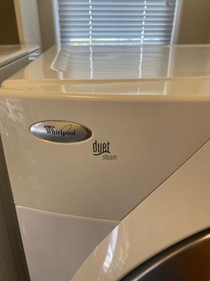 WHIRLPOOL DUET ELECTRIC DRYER MODEL: WED9600TW1 WITH PEDESTAL DRAWER