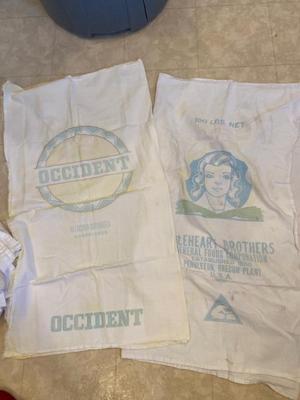 VINTAGE EMBROIDERED TEA TOWELS AND FLOWER SACK TEA TOWEL MATERIAL
