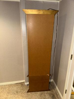 NARROW LIGHTED CURIO CABINET W/MIRRORED BACK