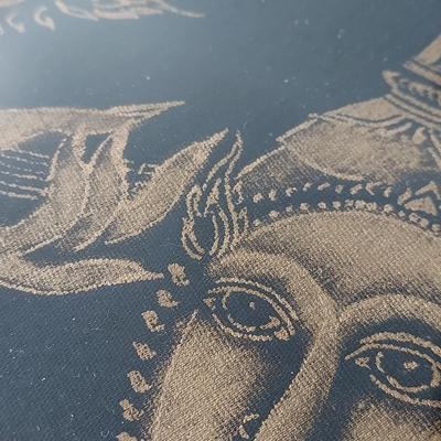 Asian Silk Screen Print in Bamboo Frame (LR-MG)