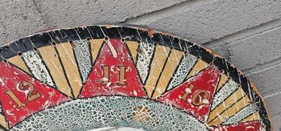 Vintage carnival game wheel made into a mirror