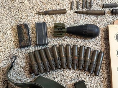 PAPER TARGETS, MILITARY CANVAS BAGS, SPENT SHELLS, CARBINE MAGAZINES AND MORE