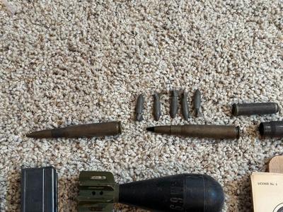 PAPER TARGETS, MILITARY CANVAS BAGS, SPENT SHELLS, CARBINE MAGAZINES AND MORE
