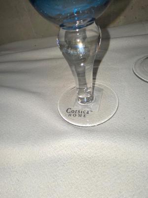 HOUR GLASS SHAPED DECANTER, CORSICA HOME GOBLETS, & HEAVY GLASS WHALE