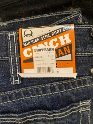 MENS JEANS, NEW CINCH, WRANGLERS AND MORE!, SIZE 36C32