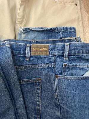 MENS HARLEY DAVIDSON, WRANGLER, KIRKLAND, AND IRON CO JEANS