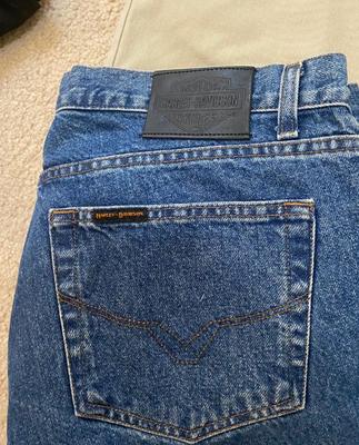 MENS HARLEY DAVIDSON, WRANGLER, KIRKLAND, AND IRON CO JEANS