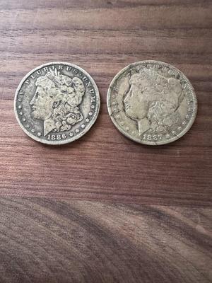 Morgan Silver Dollars (Lot of 2) 1886 1887
