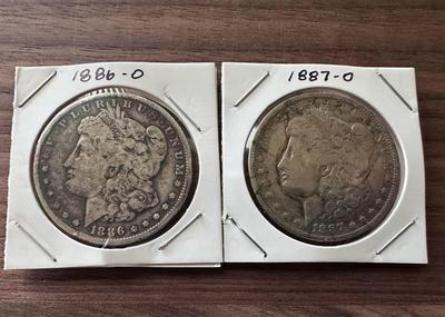 Morgan Silver Dollars (Lot of 2) 1886 1887