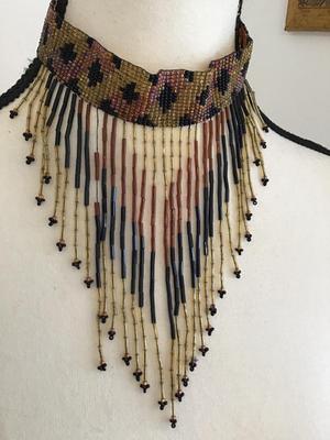 Glass Beaded Collar Necklace Choker style