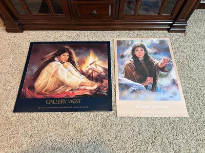2 POSTERS OF NATIVE AMERICAN LADY SIGNED BY MAIJA