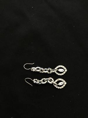 Rhinestone dangling earrings