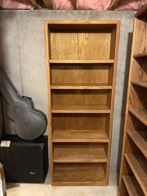TALL SOLID WOOD BOOKCASE