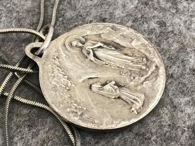 Antique French Large Remembrance Pendant