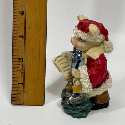 Christmas Pig Figurine