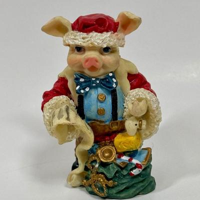 Christmas Pig Figurine