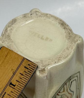 Antique Weller Pottery Roma Arts and Crafts Buttressed Incised Vase 7"