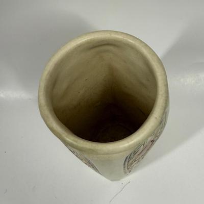 Antique Weller Pottery Roma Arts and Crafts Buttressed Incised Vase 7"
