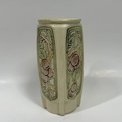 Antique Weller Pottery Roma Arts and Crafts Buttressed Incised Vase 7"