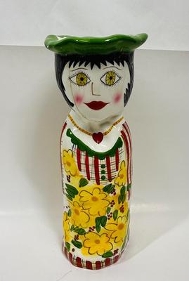 Vintage 1980’s Bella Casa “Daisy” Susan Paley By Ganz Hand Painted Ceramic Vase