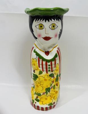 Vintage 1980’s Bella Casa “Daisy” Susan Paley By Ganz Hand Painted Ceramic Vase