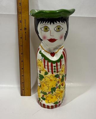 Vintage 1980’s Bella Casa “Daisy” Susan Paley By Ganz Hand Painted Ceramic Vase