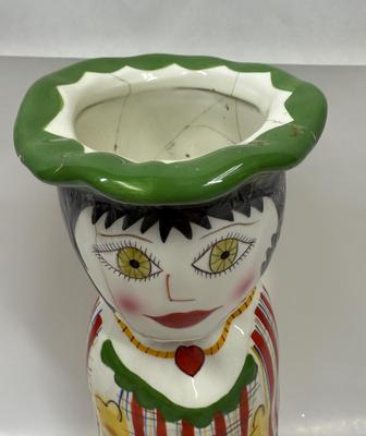 Vintage 1980’s Bella Casa “Daisy” Susan Paley By Ganz Hand Painted Ceramic Vase