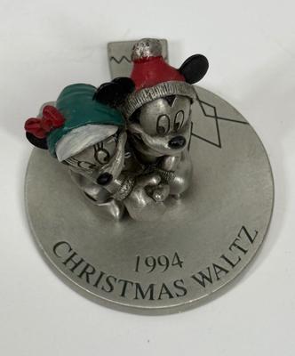 Disney Hudson Fine Pewter Mickey and Minnie Christmas Waltz 1994*RETIRED*