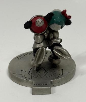 Disney Hudson Fine Pewter Mickey and Minnie Christmas Waltz 1994*RETIRED*