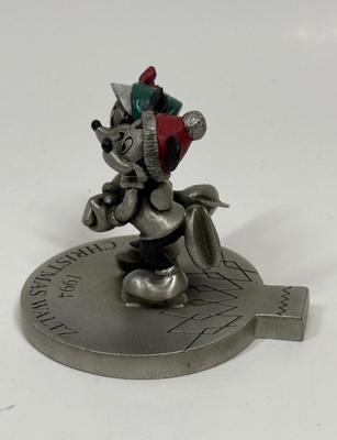 Disney Hudson Fine Pewter Mickey and Minnie Christmas Waltz 1994*RETIRED*