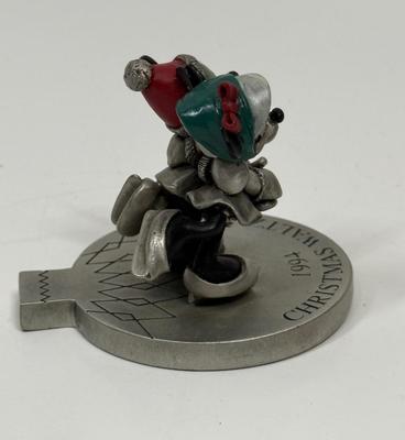 Disney Hudson Fine Pewter Mickey and Minnie Christmas Waltz 1994*RETIRED*