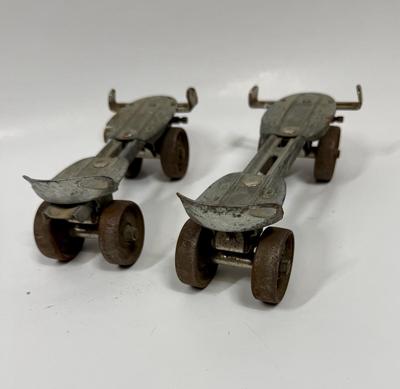 Vintage Strap-on Ware Brothers Metal Roller Skates