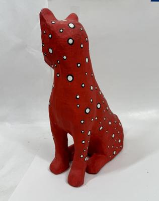Vintage Oaxaca Mexican-Folk Art Style Papier-Mache Cat