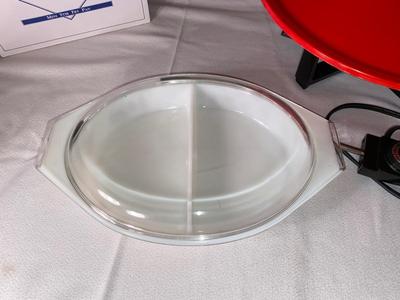 ELECTRIC STIR FRY/WOK, NEW SMALL FRY PAN AND CORNING WARE CASSEROLE DISH