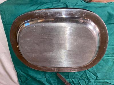 AL DISH, PEWTER PLATTER, LADEL, LARGE GLASS PLATTER