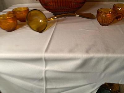 AL DISH, PEWTER PLATTER, LADEL, LARGE GLASS PLATTER