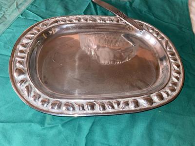 AL DISH, PEWTER PLATTER, LADEL, LARGE GLASS PLATTER