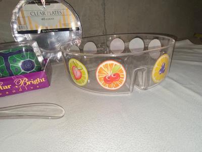 OUTDOOR PARTY DISHES AND CANDLE