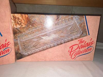 NIB IMPERIAL CRYSTALS THE PALAIS COLLECTION FULL LEAD CRYSTAL SERVING DISHES