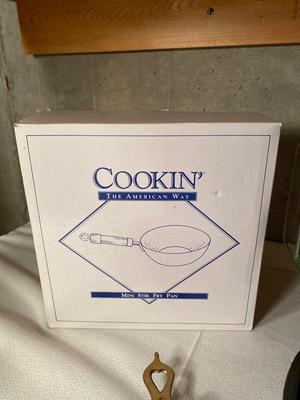 NIB SMALL STIR FRY PAN, NEW CAST IRON AEBLESKIVER, 13x9 GLASS BAKING DISH AND MORE