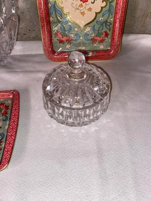 BEAUTIFUL LEAD CRYSTAL BOWL, ROYAL SILVER PLATED TONGS, AND MORE!