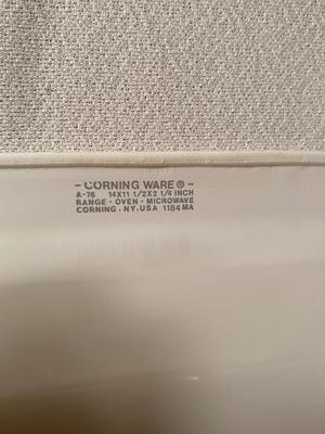 CORNING WARE CASSEROLE DISH, PLATED SERVING SPOON, NIB DESERT CUPS.