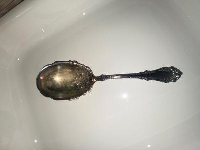 CORNING WARE CASSEROLE DISH, PLATED SERVING SPOON, NIB DESERT CUPS.