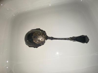 CORNING WARE CASSEROLE DISH, PLATED SERVING SPOON, NIB DESERT CUPS.