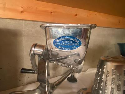 10 3/4" BLOWN CRYSTAL SERVING BOWL AND A SALADMASTER