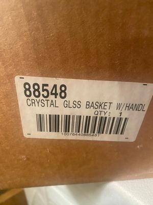 GLASS ICE BUCKET AND CANISTERS PLUS 2 BUSHEL BASKETS