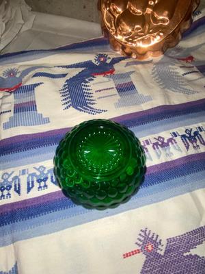 LONGBERGER BASKET , COPPER MOLD, IRON MOOSE CANDLE HOLDER, 8 DINNER PLATES, TABLE CLOTH WITH LIKE OVEN MIT, GORHAM KNIFE & PIE SERVER...