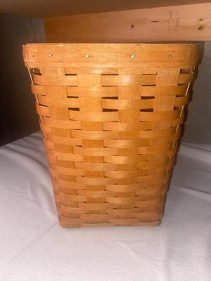 HAND CARVED FOLK ART AND LONGABERGER BASKET